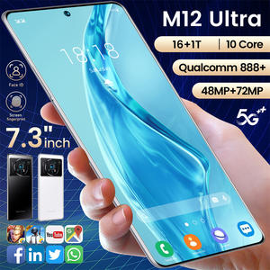 Popular New Global 5G Xiao M12 ULTRA Original 16GB 1TB Face Unlock Full Display Android 12 Smart Mobile Phone