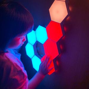 Best seller on amazon Home Decoration Splicing Lights 3d wall lamp with sticker hexagon Modular Light Creative Products