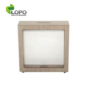 Lopo Home Decor Shadow Bank Box Frames Wooden Money Box-Piggy Bank for Sublimation-6.5" X 6.5"