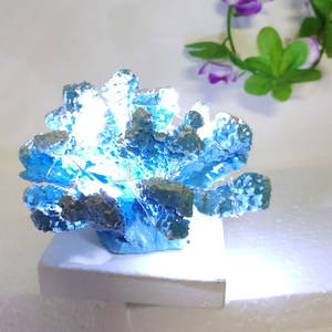 Redeco Hot Sale Black Resin Coral Aquarium Decorative With Lamp Simulation Coral Ornament Resin Crafts For Home Decoration